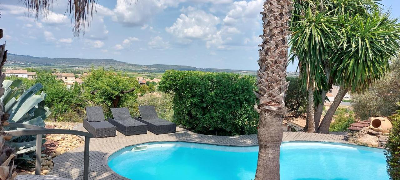 Beautiful Villa With A Stunning View Roujan المظهر الخارجي الصورة